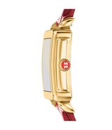 Michele Deco Sport Mid Ruby Red Leather Watch