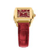Michele Deco Sport Mid Ruby Red Leather Watch