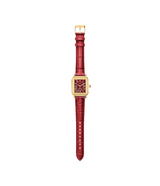 Michele Deco Sport Mid Ruby Red Leather Watch