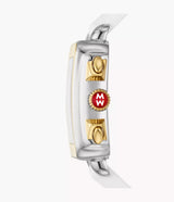 Michele Deco Sport Chronograph Gold-Tone White Silicone Watch