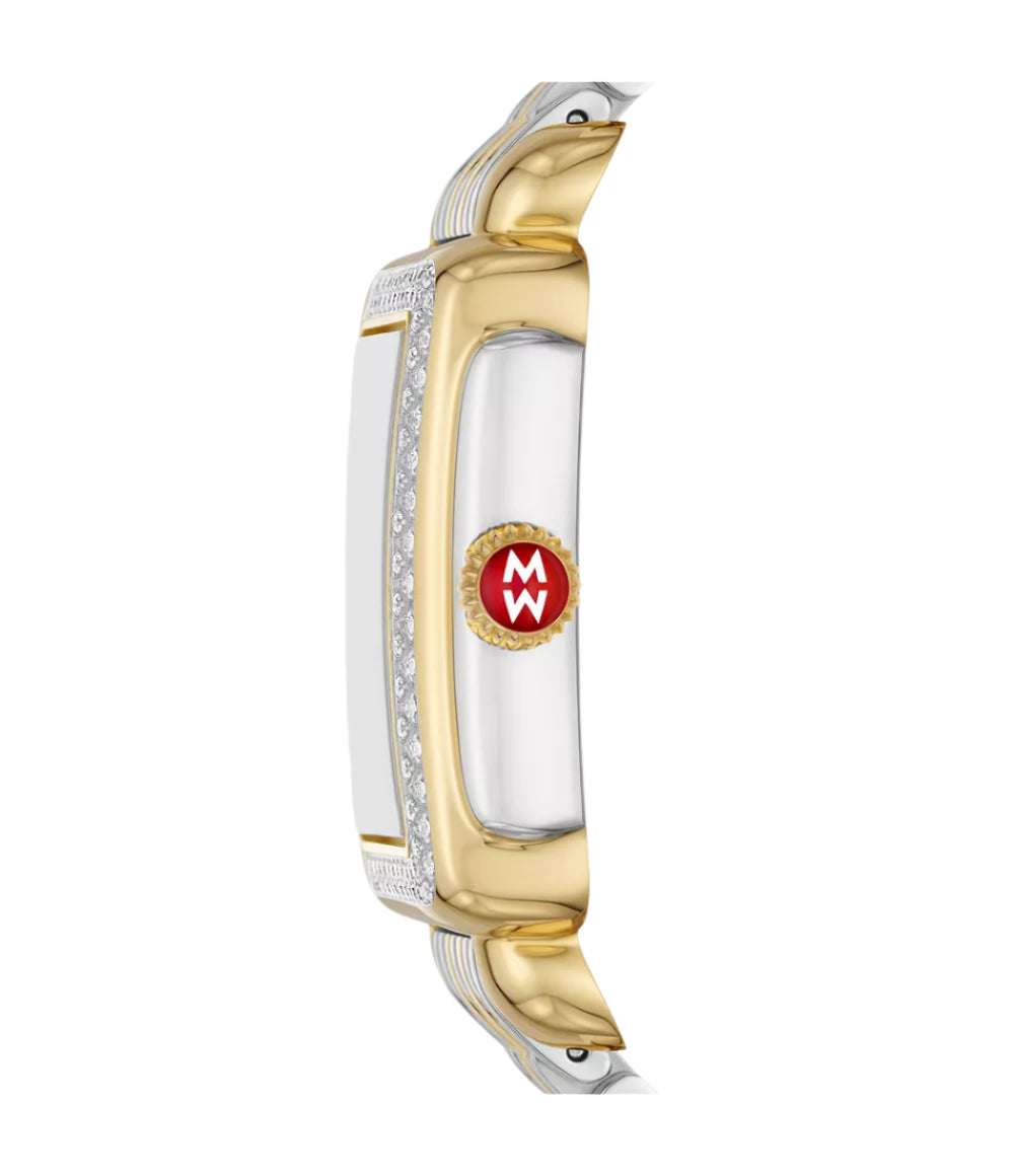 Michele Deco Mid Two-Tone 18K Gold-Plated Diamond Watch