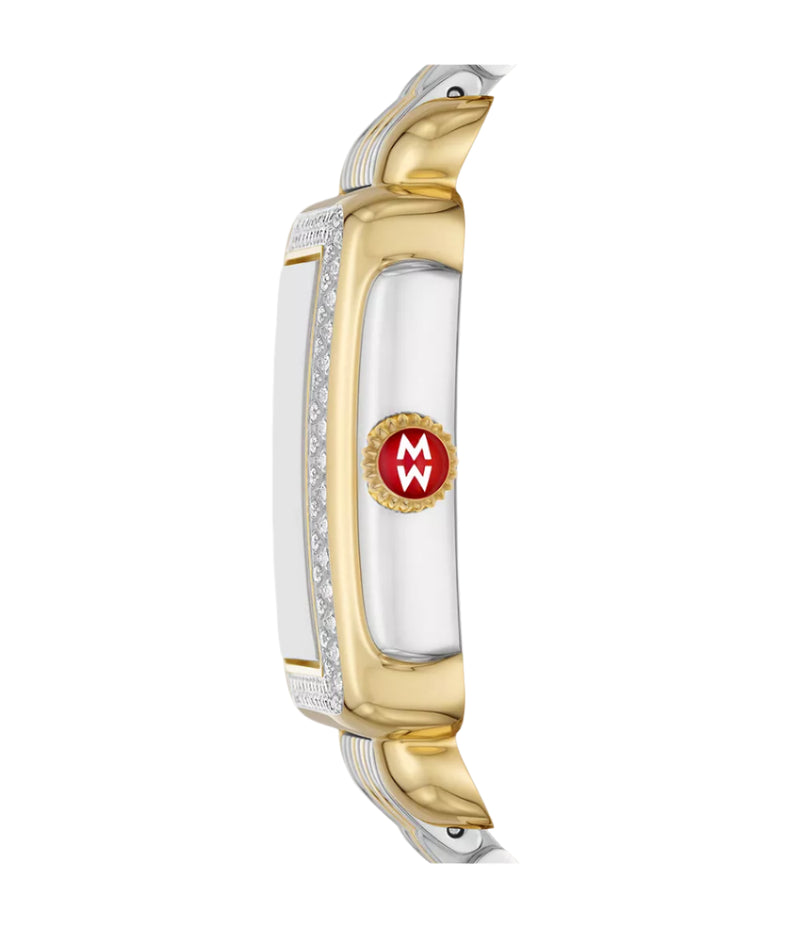 Michele Deco Mid Two-Tone 18K Gold-Plated Diamond Watch