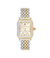 Michele Deco Mid Two-Tone 18K Gold-Plated Diamond Watch