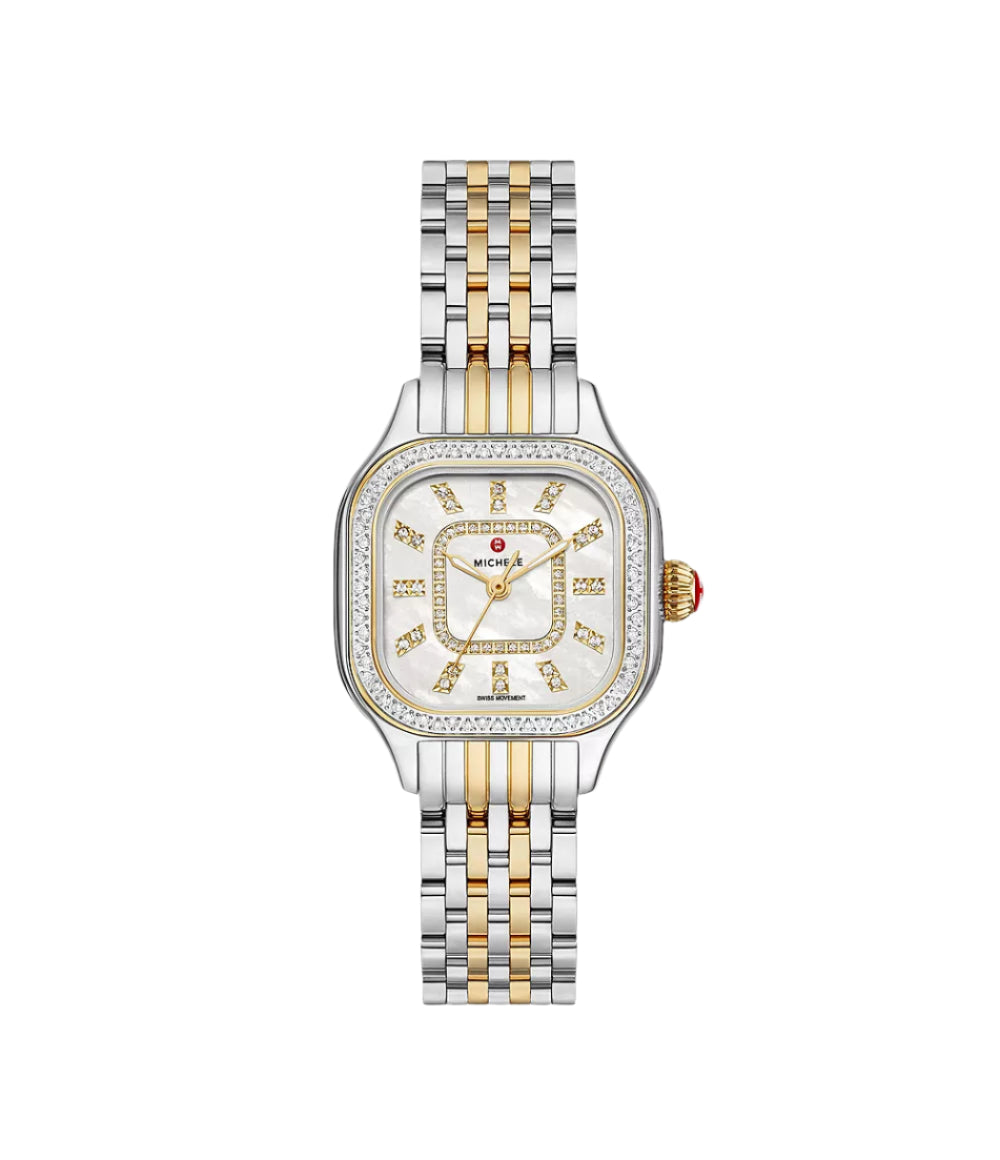Michele Meggie Two-Tone 18K Gold-Plated Diamond Watch