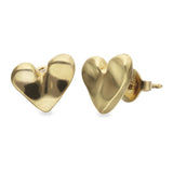 UNOde50 Gold Heart Shaped Stud Earrings
