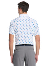 Callaway Mens Sailboat Sunset Print Golf Short Sleeve Polo Shirt