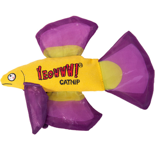 Yeowww! Purple Mo Betta Fish Cat Toy