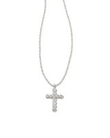 Kendra Scott Cross SIlver Pendant Necklace - White Crystal