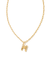 Kendra Scott Crystal Letter M Gold Short Pendant Necklace - White Crystal