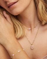 Kendra Scott Daphne Gold Pave Frame Short Pendant Necklace