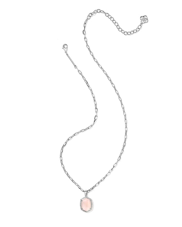 Kendra Scott Daphne Silver Pave Frame Short Pendant Necklace