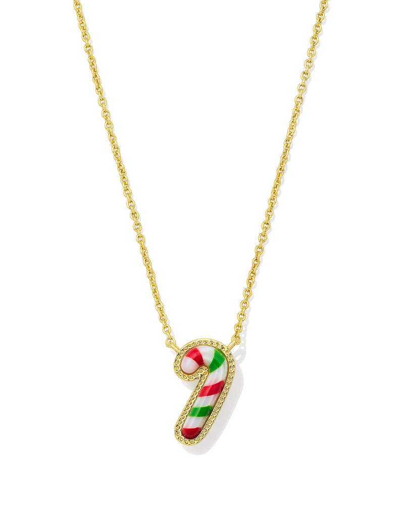 Kendra Scott Candy Cane Gold Short Pendant Necklace