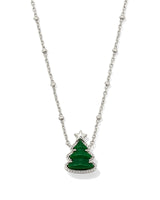 Kendra Scott Holiday Tree Silver Short Pendant Necklace