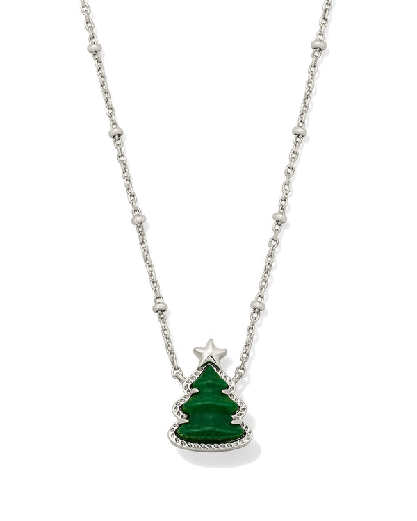 Kendra Scott Holiday Tree Silver Short Pendant Necklace