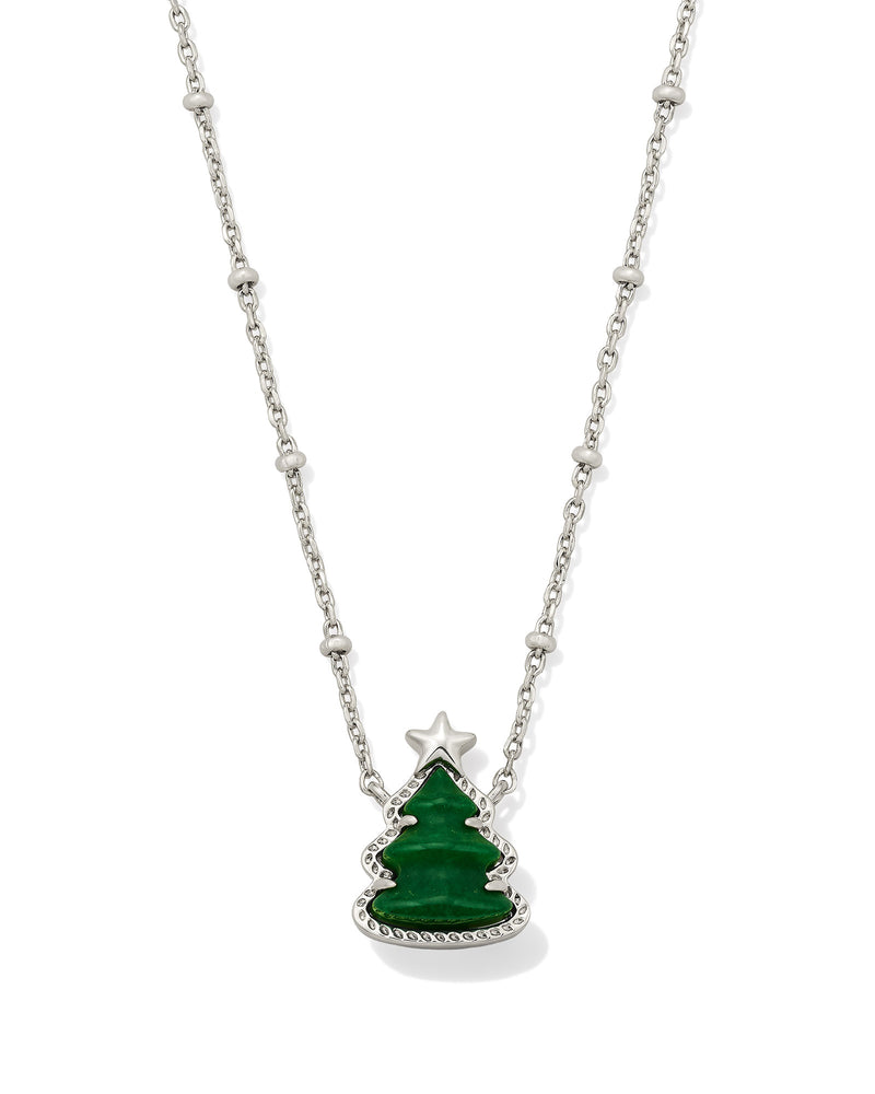 Kendra Scott Holiday Tree Silver Short Pendant Necklace