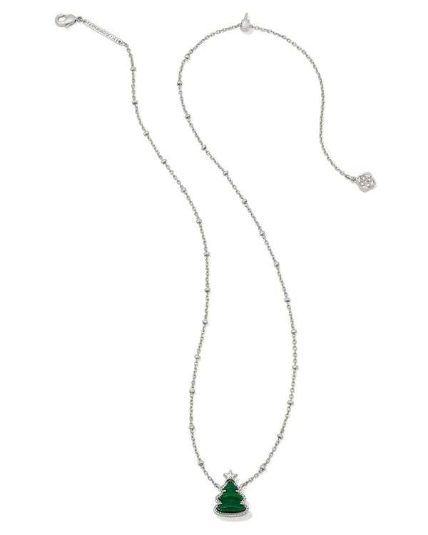 Kendra Scott Holiday Tree Silver Short Pendant Necklace