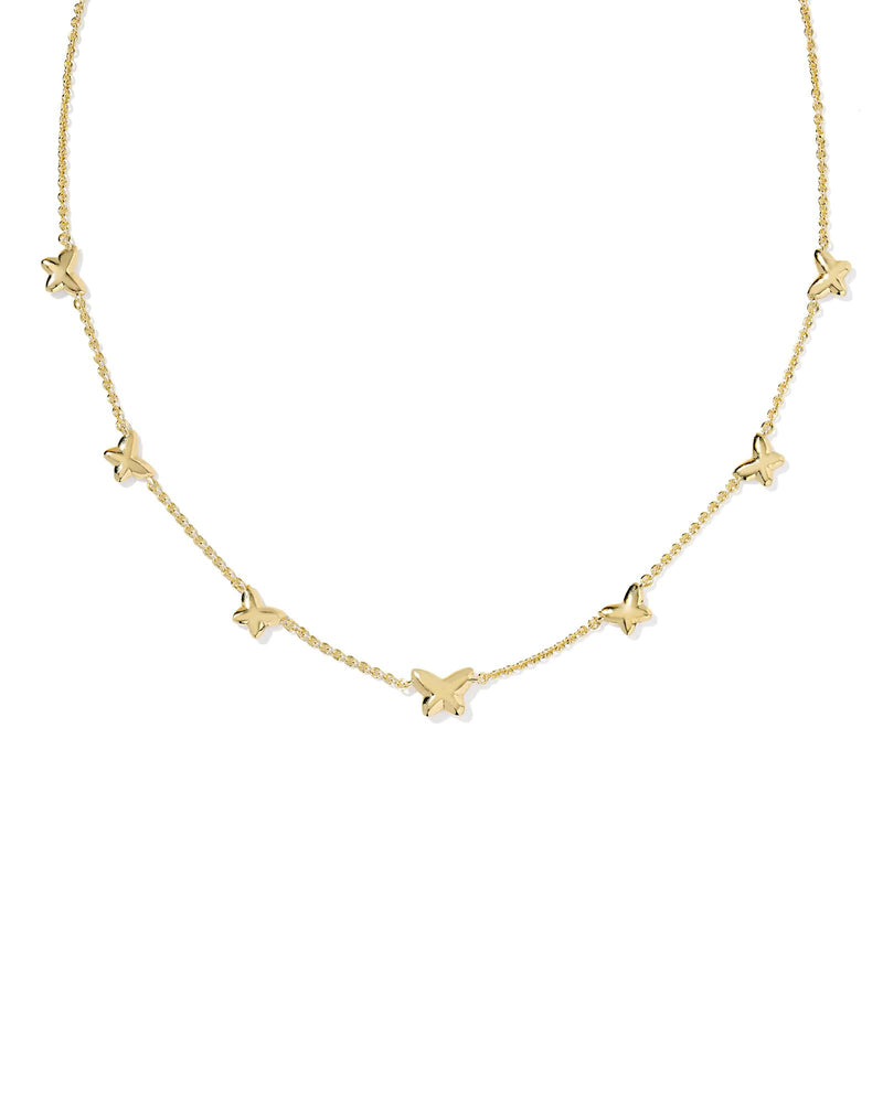 Kendra Scott Lillia Butterfly Gold Enamel Strand Necklace