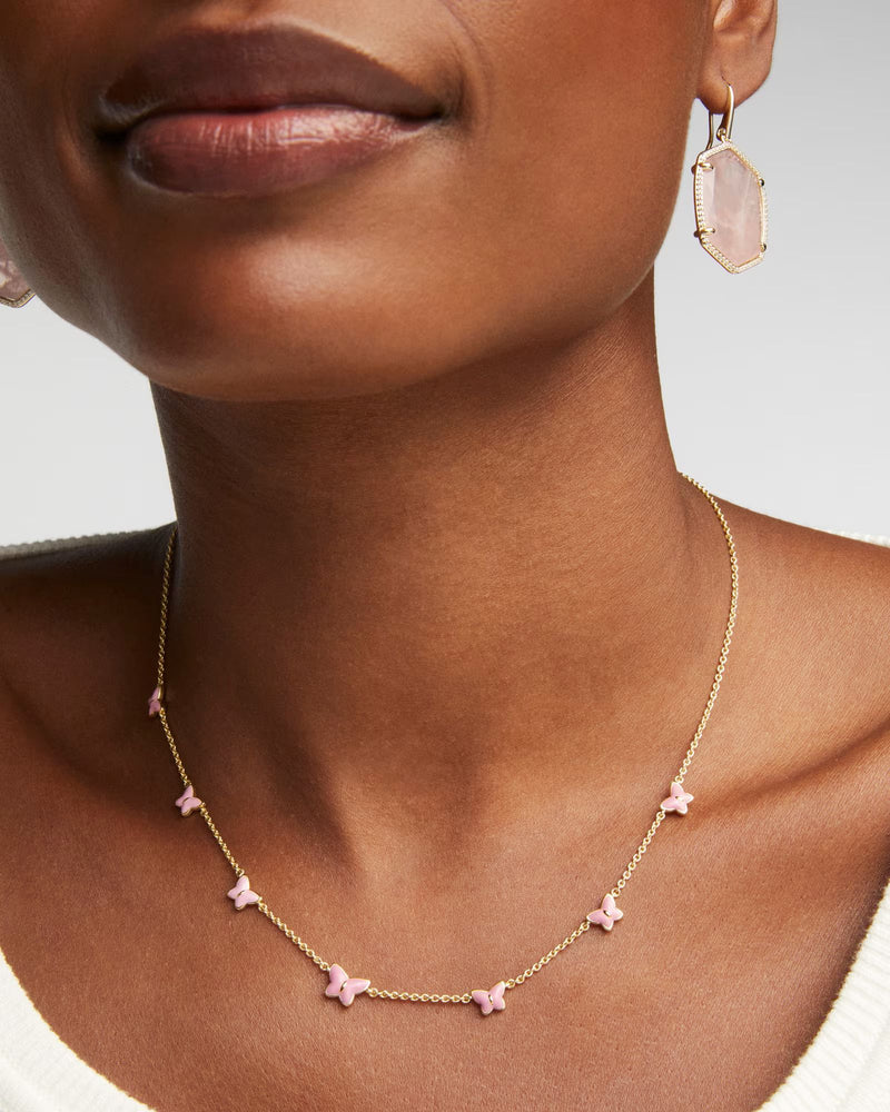 Kendra Scott Lillia Butterfly Gold Enamel Strand Necklace