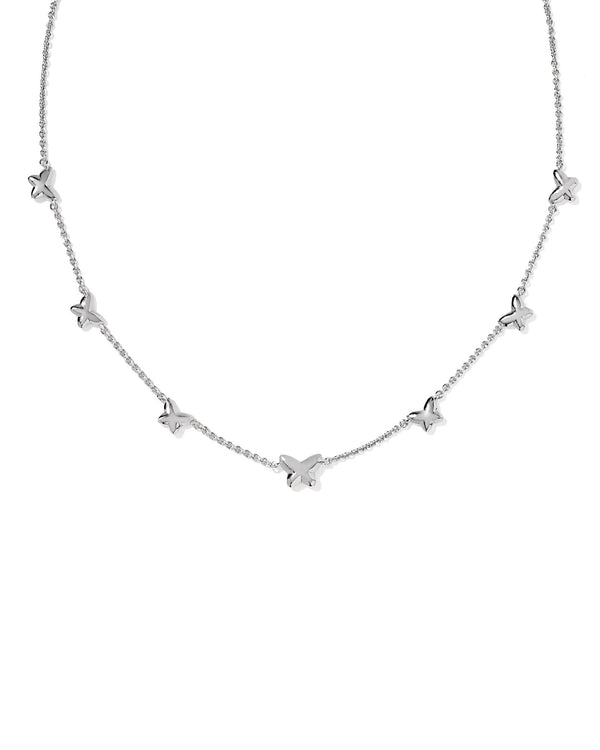 Kendra Scott Lillia Butterfly Silver Enamel Strand Necklace