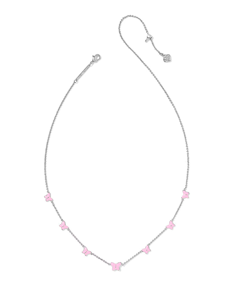 Kendra Scott Lillia Butterfly Silver Enamel Strand Necklace