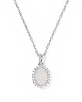 Kendra Scott Daphne Silver Crystal Frame Short Pendant Necklace