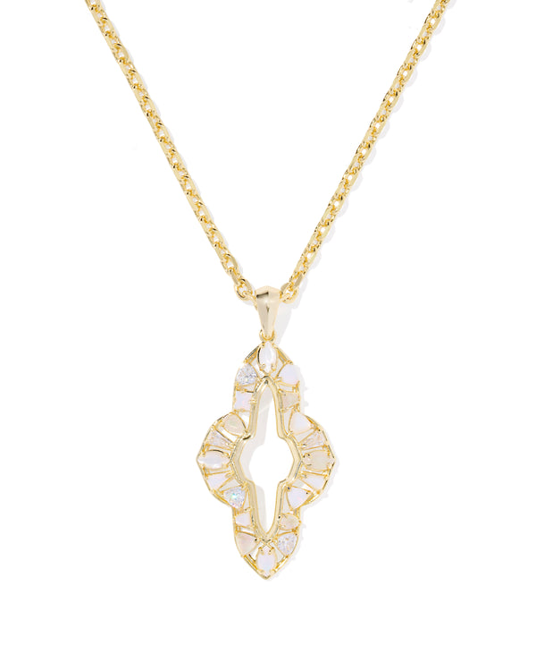 Kendra Scott Abbie Gold Crystal Long Pendant Necklace