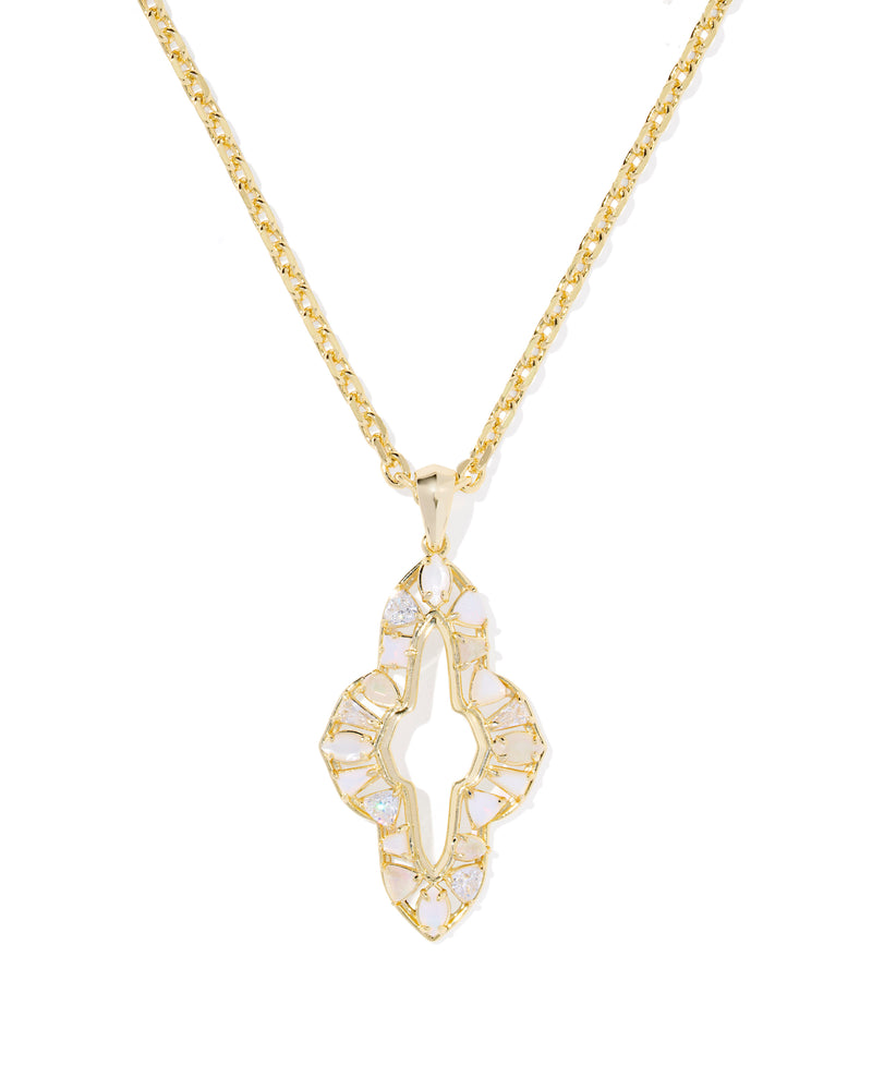 Kendra Scott Abbie Gold Crystal Long Pendant Necklace