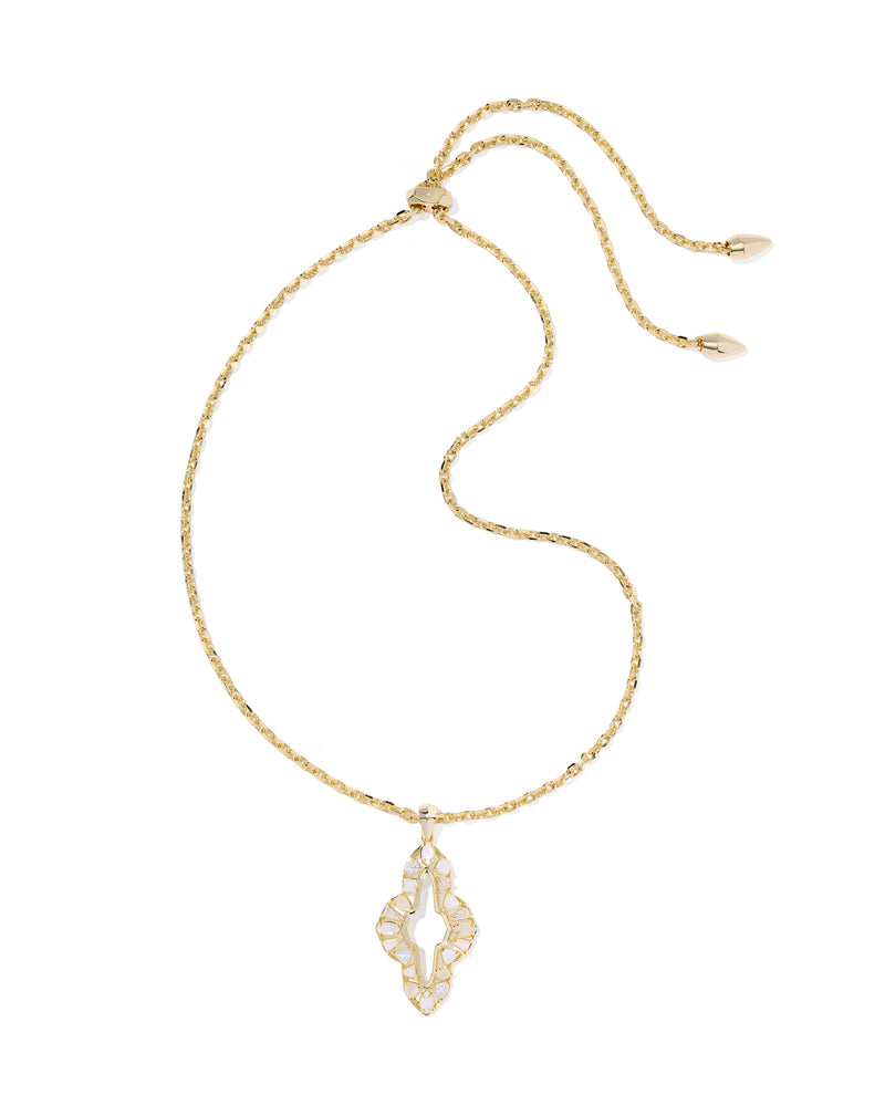 Kendra Scott Abbie Gold Crystal Long Pendant Necklace