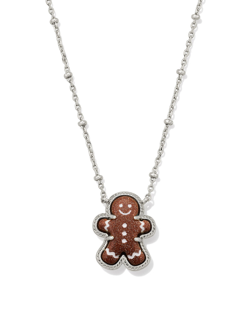 Kendra Scott Gingerbread Silver Short Pendant Necklace