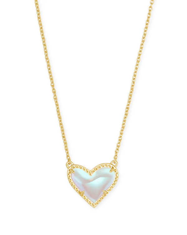 Kendra Scott Ari Heart Gold Pendant Necklace - Dichroic Glass