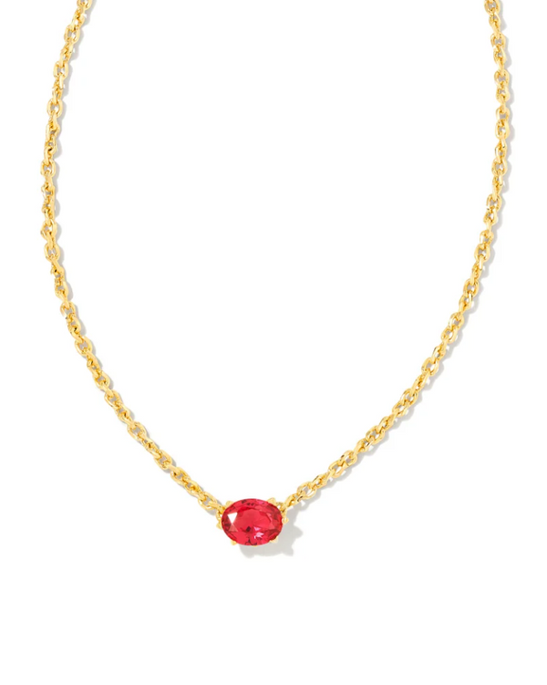 Kendra Scott Cailin Gold Pendant Necklace - Red Crystal