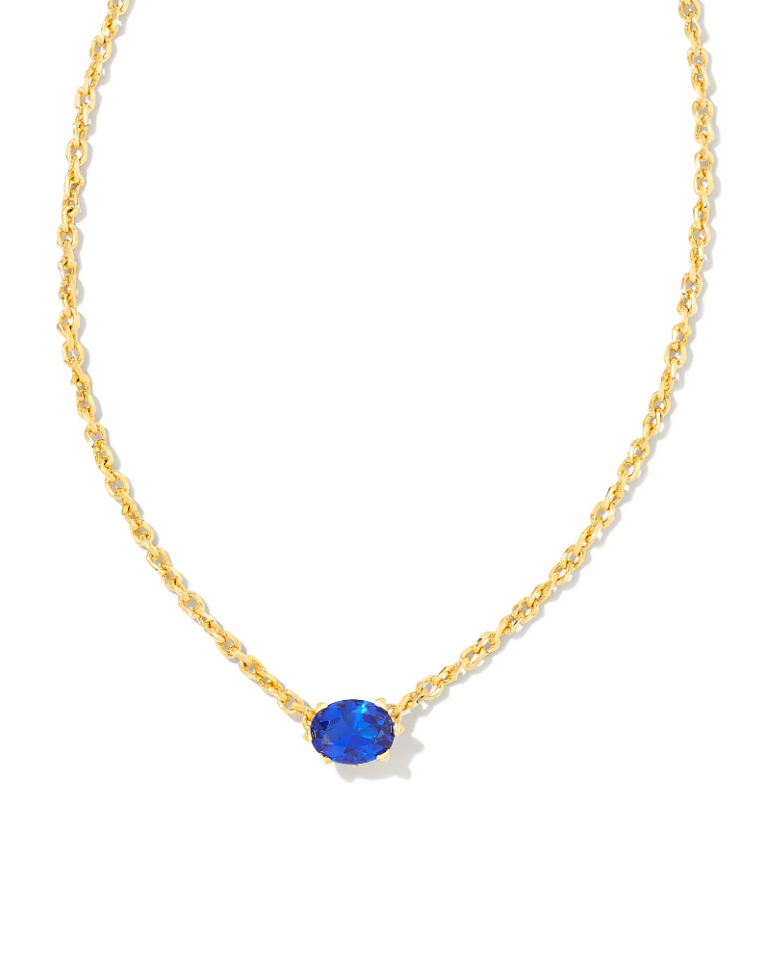 Kendra Scott Cailin Gold Pendant Necklace - Blue Crystal