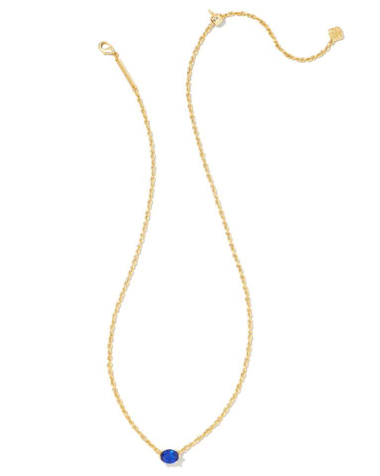 Kendra Scott Cailin Gold Pendant Necklace - Blue Crystal