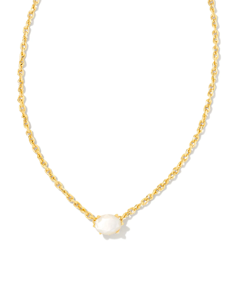 Kendra Scott Cailin Gold Pendant Necklace - Ivory Mother of Pearl