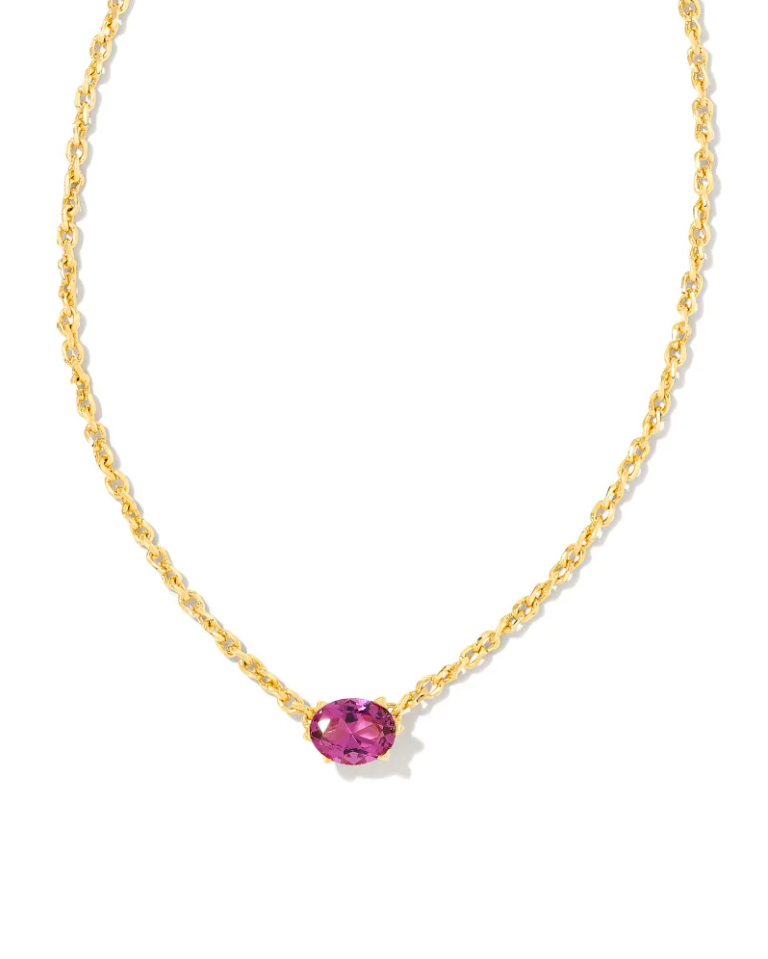 Kendra Scott Cailin Gold Pendant Necklace - Purple Crystal