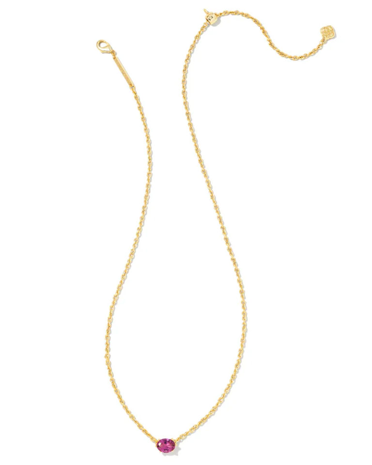 Kendra Scott Cailin Gold Pendant Necklace - Purple Crystal