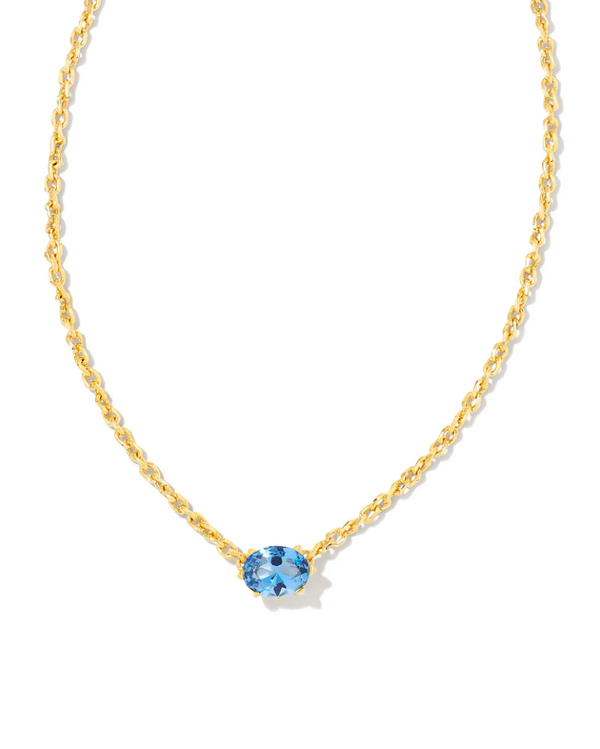 Kendra Scott Cailin Gold Pendant Necklace - Blue Violet Crystal