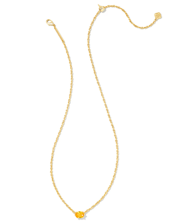 Kendra Scott Cailin Gold Pendant Necklace - Golden Yellow Crystal