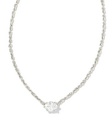 Kendra Scott Cailin Rhodium Pendant Necklace - White Crystal