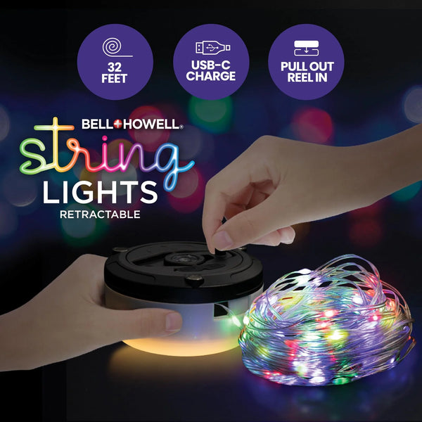 Bell + Howell 32' Retractable Holiday String Lights