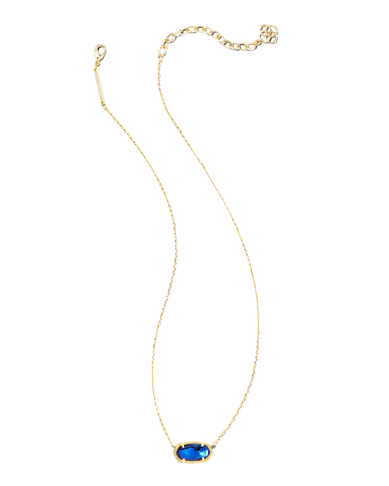 Kendra Scott Elisa Gold Pendant Necklace Navy Abalone – ShopCGX