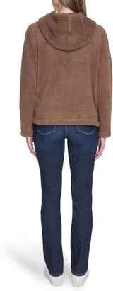 Nautica Womens Solid Sherpa Zip-Up Jacket