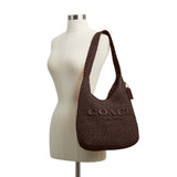 COACH Straw Woven Brooklyn 34 Shoulder Handbag