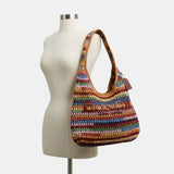 COACH Straw Woven Brooklyn 34 Shoulder Handbag