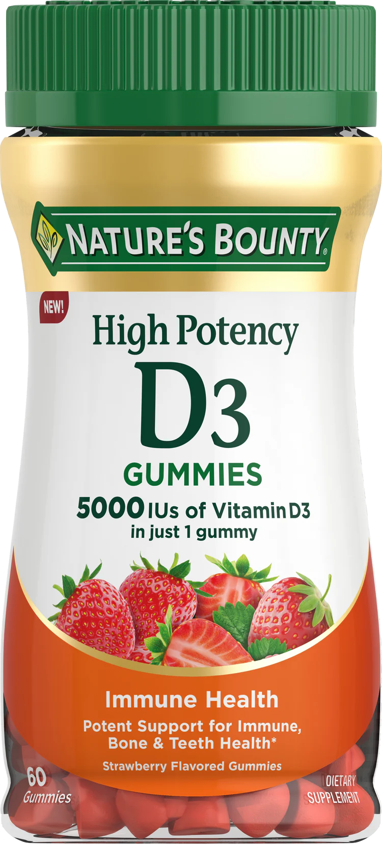 Nature's Bounty High Potency Vitamin D Gummies - 5000IU - 60 Count