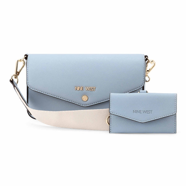 Nine West Peaches Flap Crossbody Handbag with Card Case