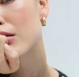 Nadri Delancey Pave Strip Gold Hoop Earrings