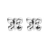UNOde50 Silver Allot Butterfly Stud Earrings