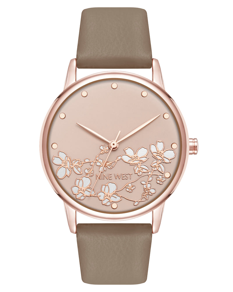 Nine West Womens Round Strap Watch