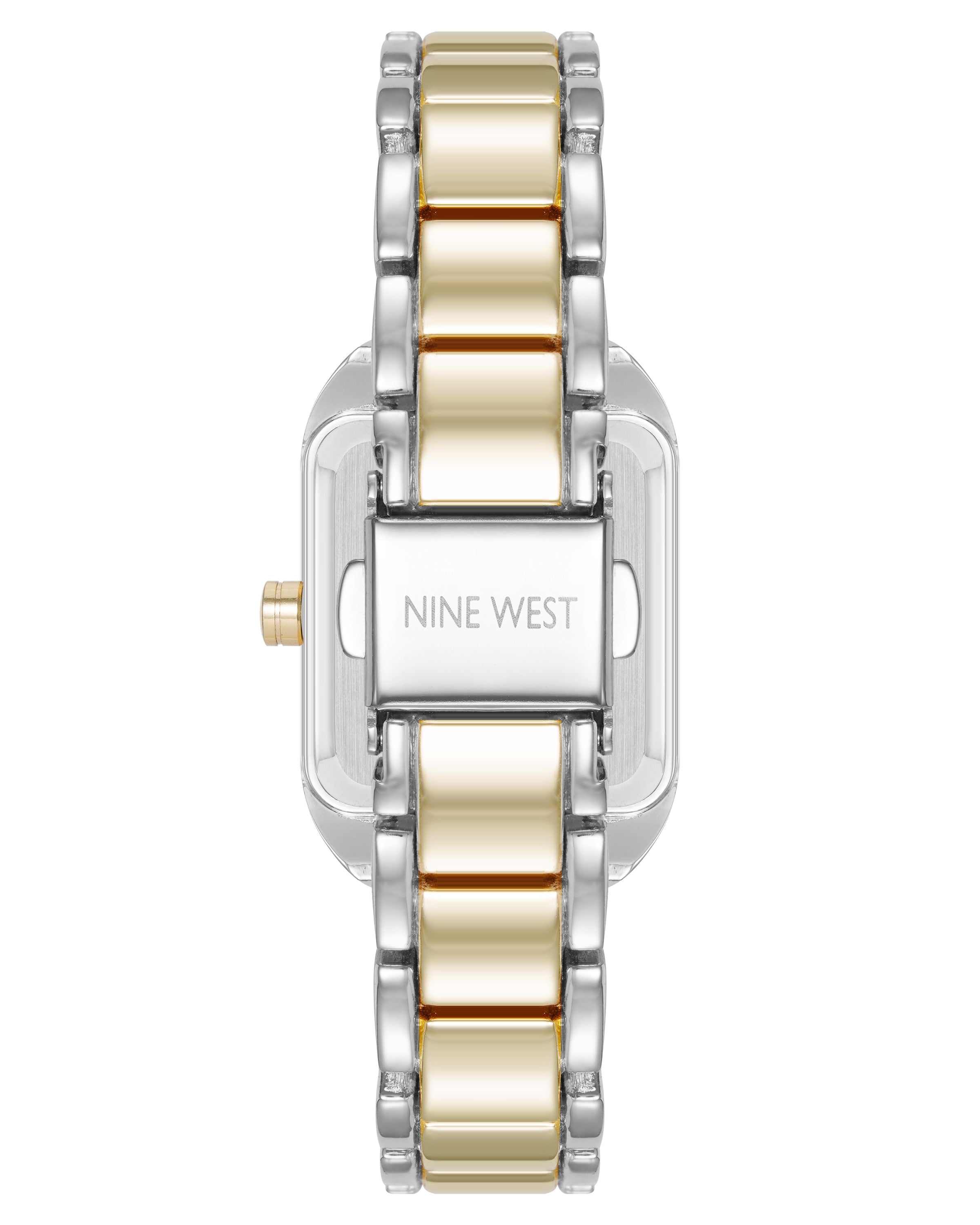 Nine West Womens Square Two-Tone Bracelet Watch